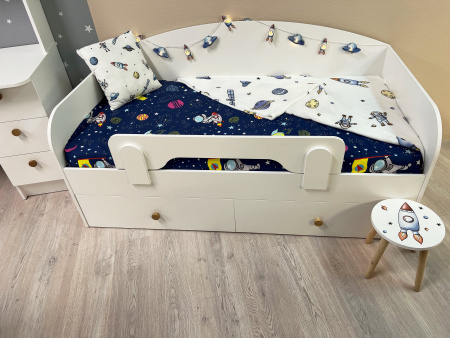 Кровать 160х80 Умка Мини NEW (ручки - дуб)  от Династия Kids
