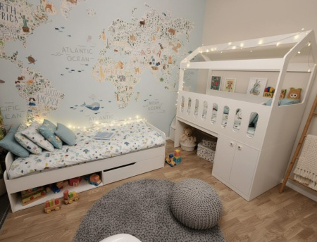 Кровать коллекции Мозаика 190х90 от Династия Kids
