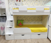 Кровать двухъярусная Альфа Мини 160х80 с бортиком от Династия Kids