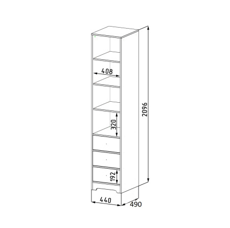 Пенал-стеллаж коллекции Норд Каньон  от Династия Kids