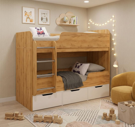 Двухъярусная кровать Малыши Двойняшки 180х80  от Династия Kids