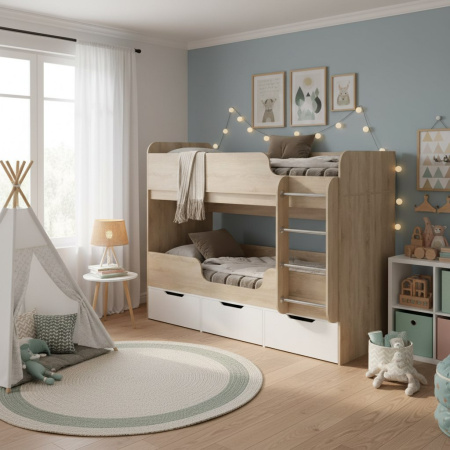 Двухъярусная кровать Малыши Двойняшки 180х80  от Династия Kids