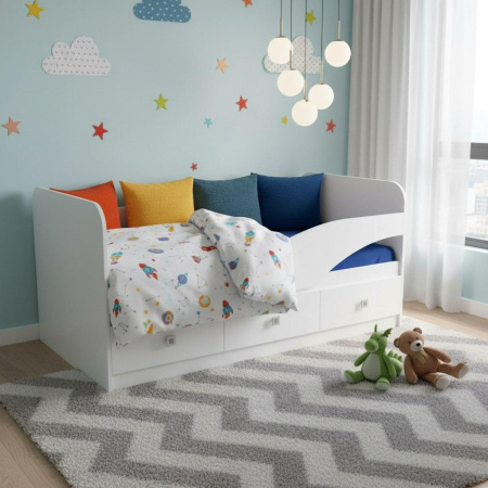 Кровать 160х80 Умка-5 (ручки - дуб) от Династия Kids