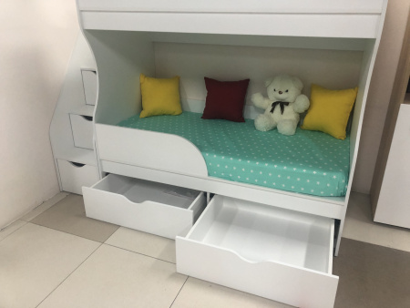 Двухъярусная кровать Альфа Мини 160х80 с бортиком от Династия Kids