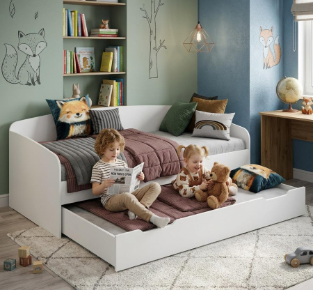 Стеллаж универсальный + кровать выдвижная 190х90 от Династия Kids