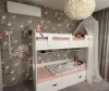 Кровать 2-х ярусная Фортуна 180х80 (дуб золотистый + белый) от Династия Kids
