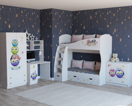 Кровать двухъярусная коллекции Совята 180х80 от Династия Kids